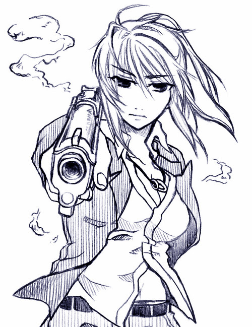 ポーズ かっこいい 銃 イラスト