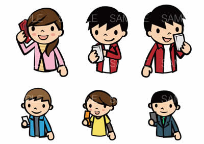50 スマホ 持つ 人 イラスト
