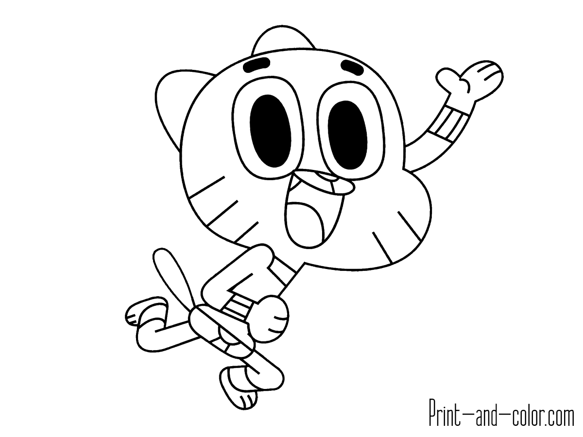 Gumball Watterson Coloring Pages Coloring And Drawing