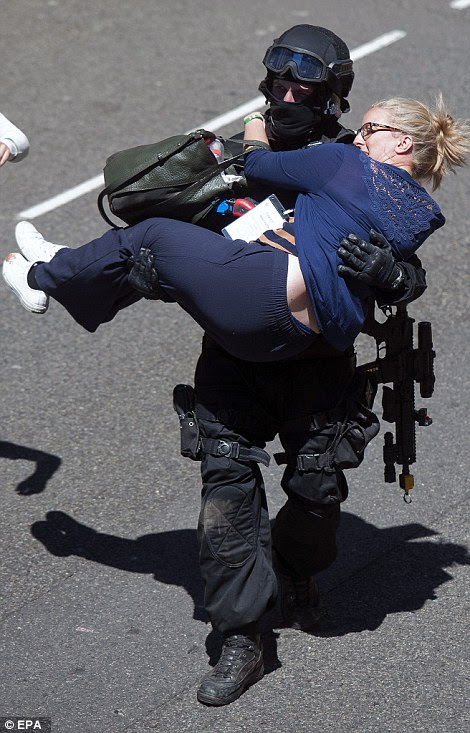 Police had to deal with people displaying a range of injuries during the training exercise, which comes after the Tunisia shooting