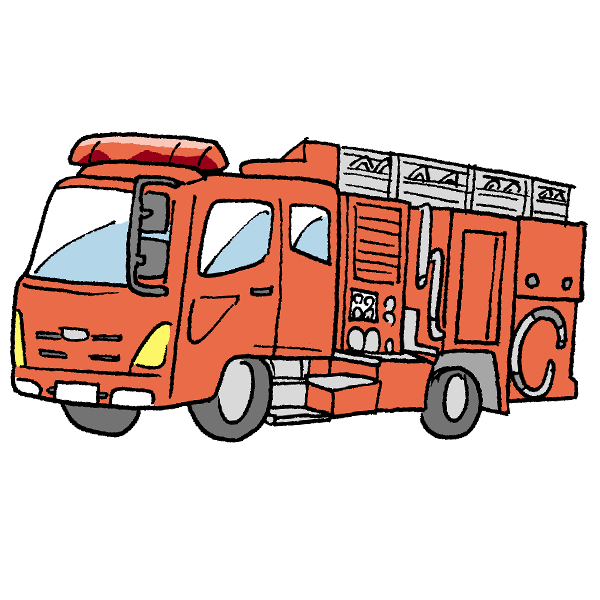 すべての動物の画像 最高消防 車 イラスト かわいい