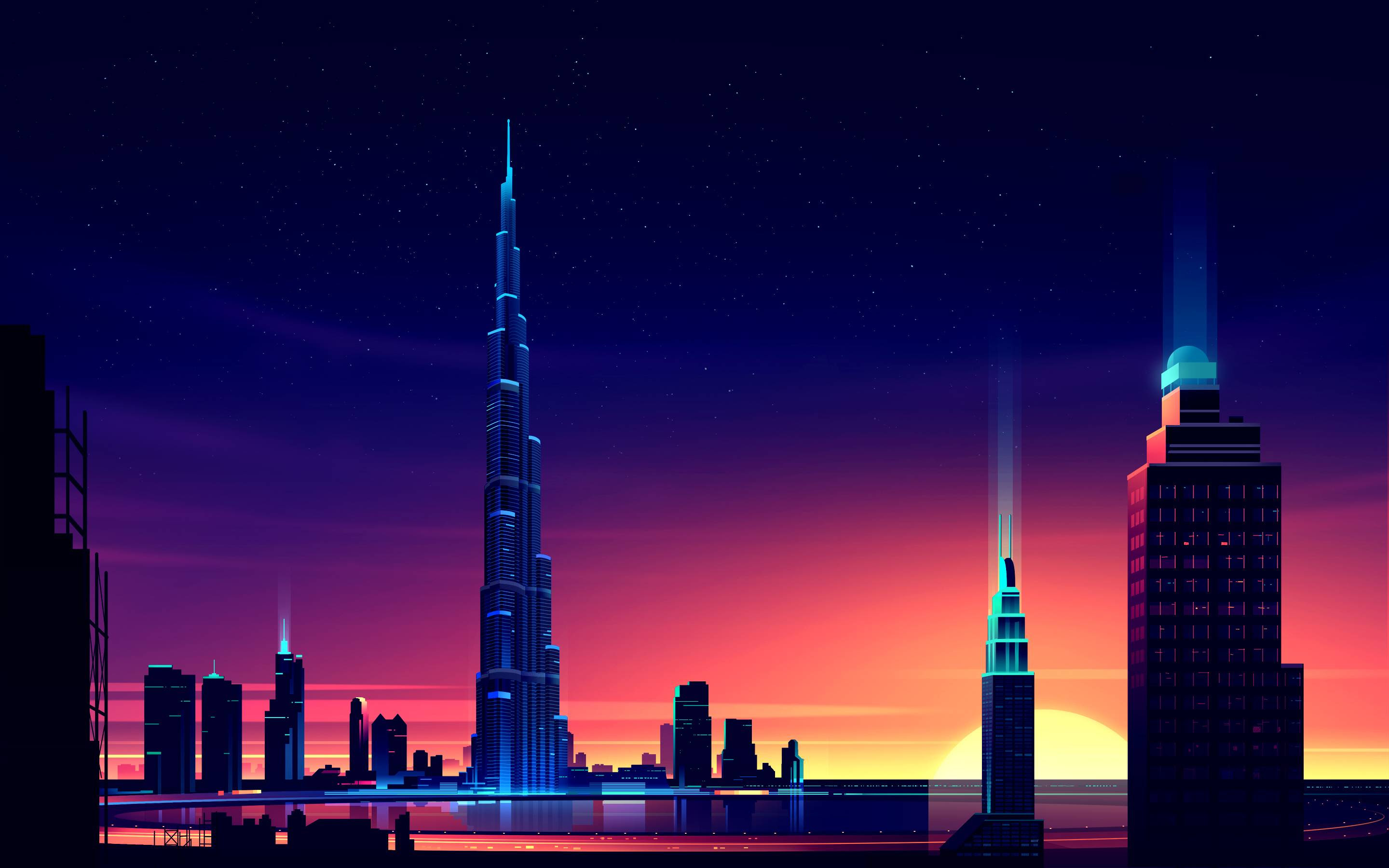Dubai Burj Khalifa Minimalist, HD Artist, 4k Wallpapers, Images, Backgrounds, Photos and Pictures