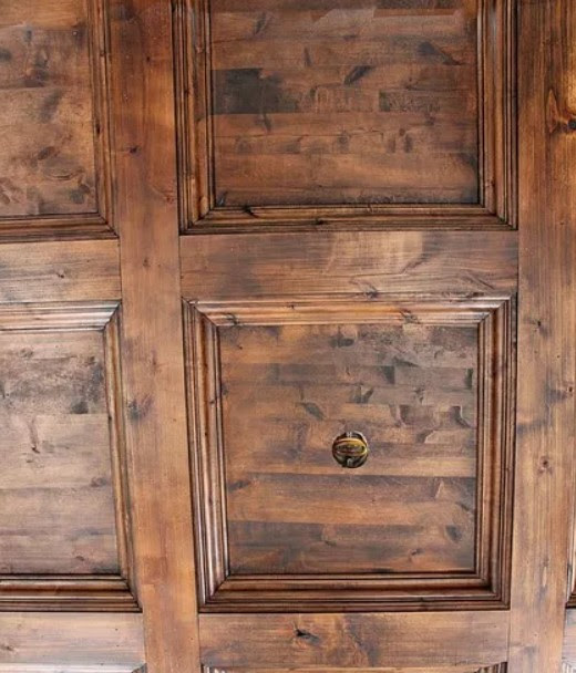controsoffitto a cassettoni in legno vecchio