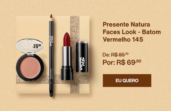 Presente Natura Faces Look - Batom Vermelho 145