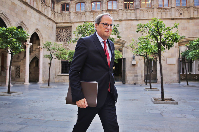 El president de la Generalitat, Quim Torra, entrant al Consell Executiu del 25 de setembre del 2018 (Horitzontal).