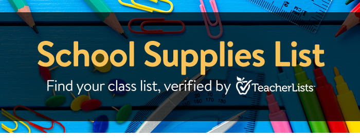 Find your school's classroom supply list 