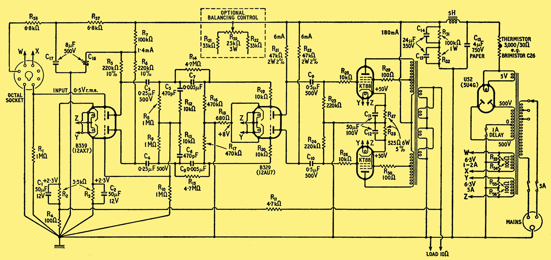 After making the circuit connecting to the audio output from the speaker without the burden of running the amp draw current from the power source 25.50 m from r22 1k set with potentiometer. Design For A 50 Watt Amplifier