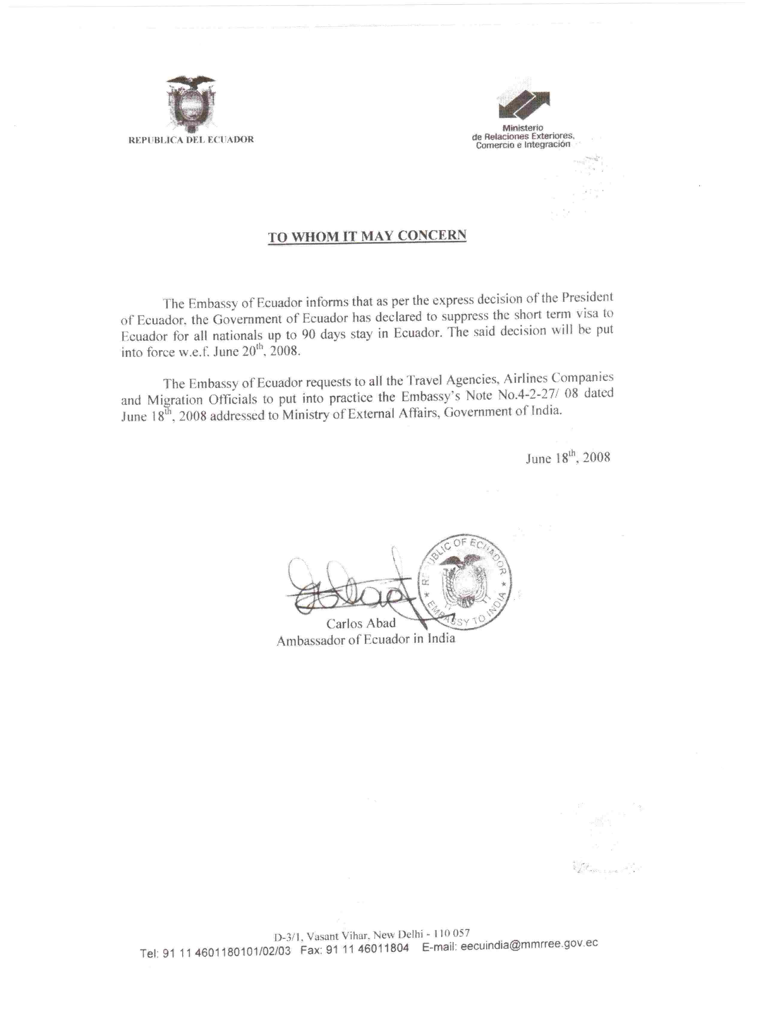 Contoh Surat Visa - Contoh Tempo
