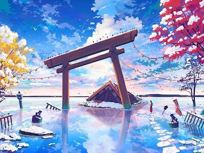イラスト 神社 綺麗 340446-幻想的 神社 イラスト 綺麗