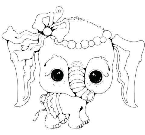 Here are 20 free printable elephant coloring pages to choose he is an appealing coloring sheet of a baby elephant for the younger kids. Baby Elephant Girl Coloring Page Free Printable Coloring Pages