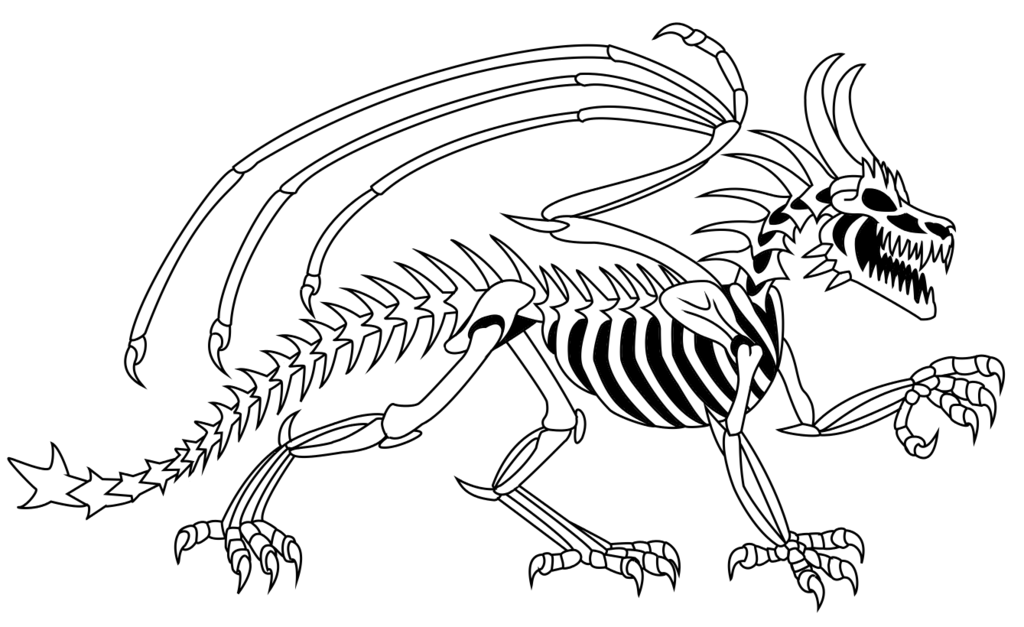 Dinosaur coloring pages for creative paleontologists here at dinopit i make an effort to share just about everything dinosaur i find. Free Skeleton Dragon Coloring Pages Download Free Clip Art Free Clip Art On Clipart Library