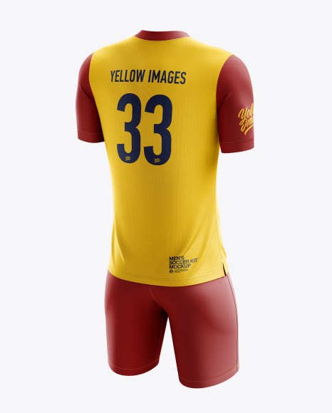 Download Mens Soccer V-Neck Kit mockup Back Half Side View (PSD ...