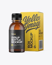 Download Download Psd Mockup 100 Ml 120 Ml 150ml Amber Amber Plastic Bottle Box Cap Cosmetic Cough