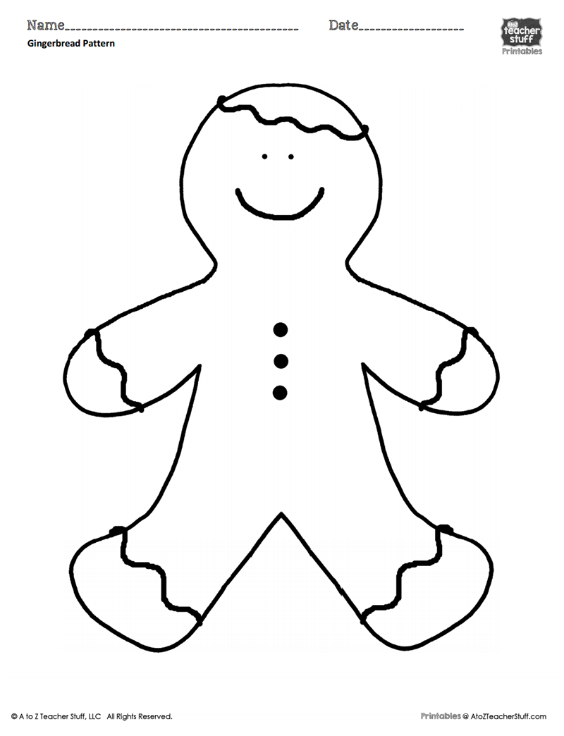 Use your favorite festive colors to fill in the frosting, color the candies, and decorate the rooftop. Gingerbread Man Coloring Sheet Or Pattern A To Z Teacher Stuff Printable Pages And Worksheets