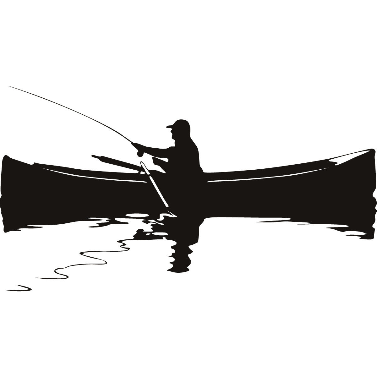 Download Silhouette Fishing Boat Clipart Black And White Rectangle Circle