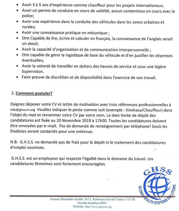 Demande Demploi Chauffeur