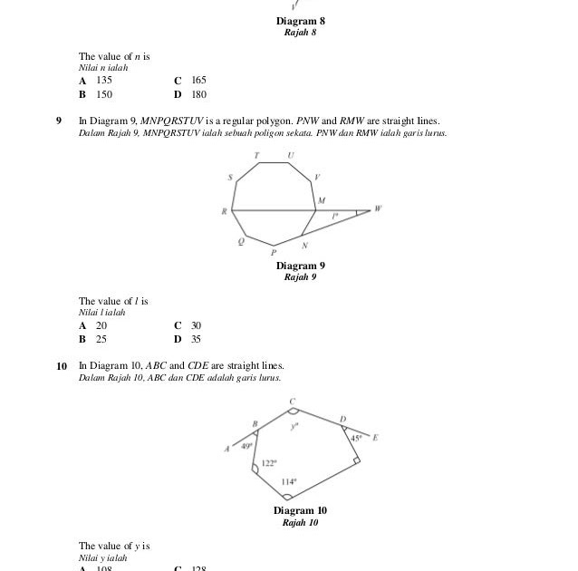 Soalan Matematik Tingkatan 2 Dan Skema Jawapan - Kecemasan w