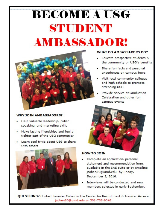 Apply to be a USG Student Ambassador