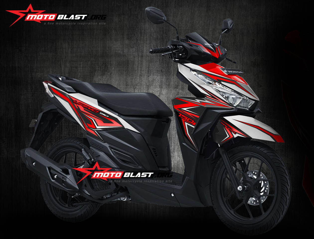 Modif Vario 150 Warna Merah Lampak Modifikasi