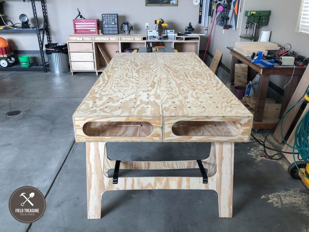 The paulk workbench and miter stand are unique workbenches designed to increase your work flow and. Building The Paulk Workbench Part 1 Main Cuts Saw Horses Field Treasure Designs