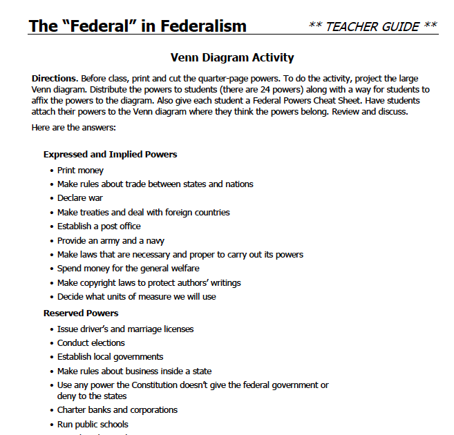 33 Icivics Federalism Worksheet Answers - Notutahituq ...
