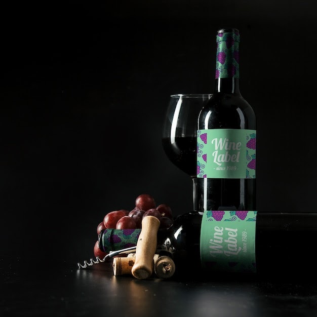 Download Elegant wine mockup with bottle PSD Template - Free Download Elegant wine mockup with bottle PSD ...
