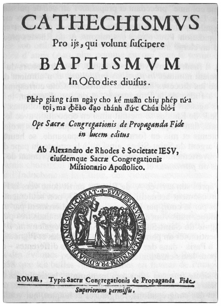 Alexandre de Rhodes, “Cathechismus … Phép giảng tám ngày”. Nguồn: wikimedia.org 