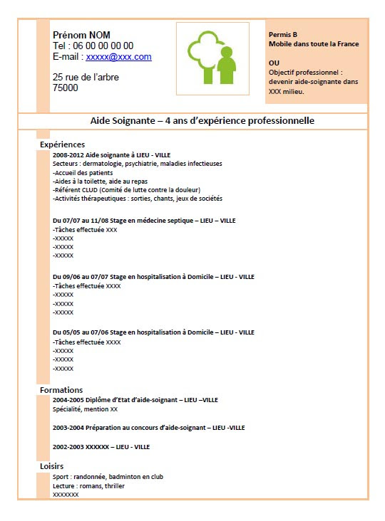 Voici un exemple de cv : Exemple De Cv Aide Soignante