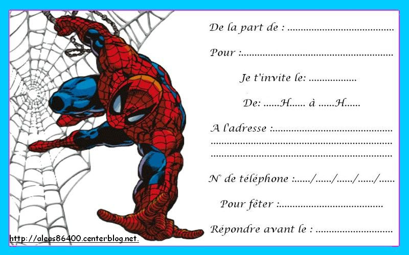 Invitation Anniversaire Spiderman