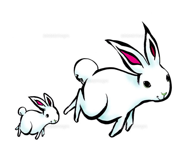 Ngagolak かわいい うさぎ 走る イラスト