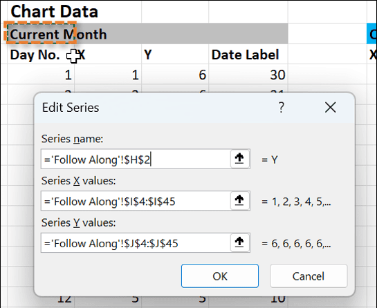 Chart data ranges