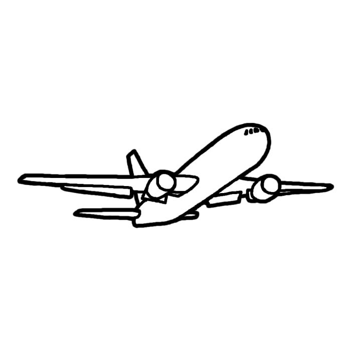 新着飛行機 イラスト 白黒 最高の動物画像