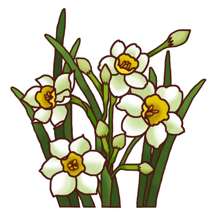 すべての花の画像 最高水仙 イラスト フリー 白黒