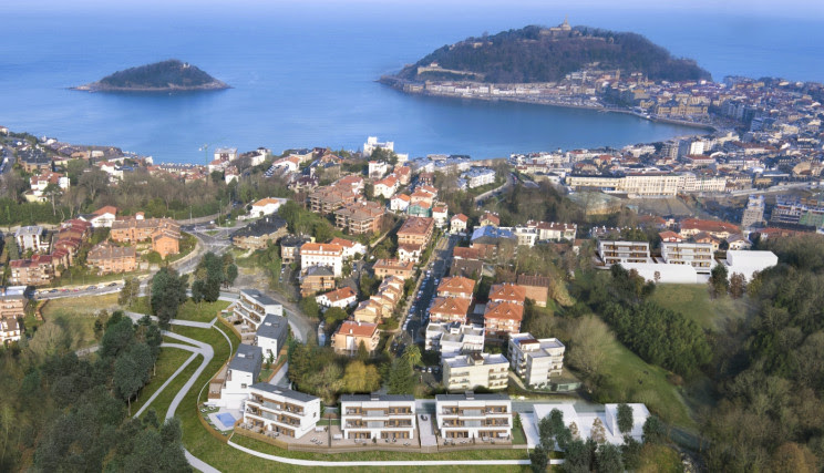 Imagen  - En venta los pisos que se levantan en los jardines de la Casa de Alba en San Sebastián