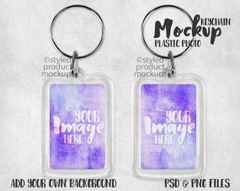 Download Plastic tray photo keychain Mockup Template | Add your own image and background