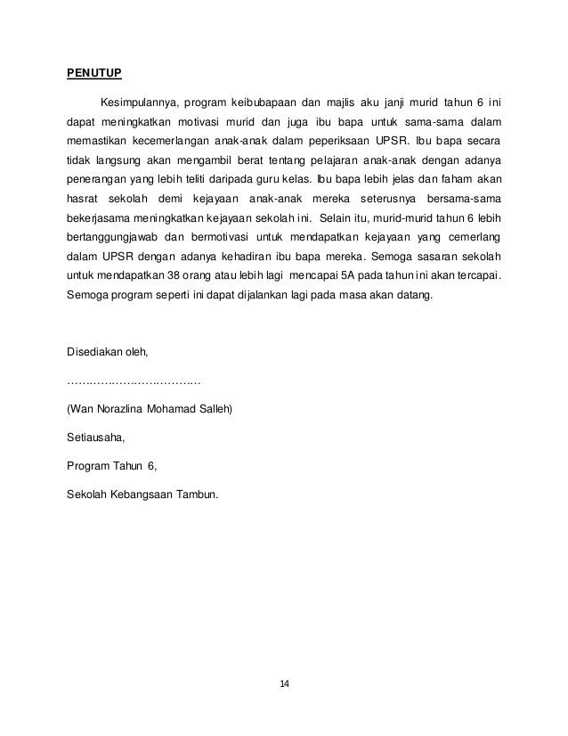 Contoh Surat Rasmi Akur Janji - Rasmi Ru