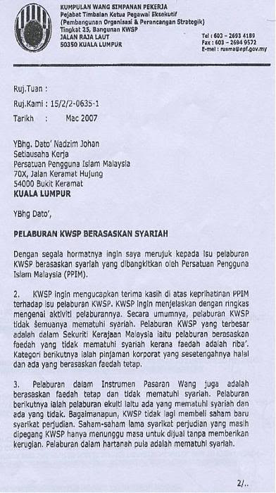 Contoh Surat Rasmi Kepada Kwsp - Hontoh
