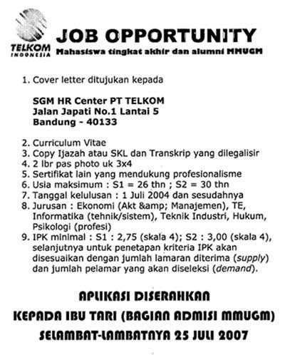 Contoh Advertisement/iklan Teks Job Vacancy (lowongan 