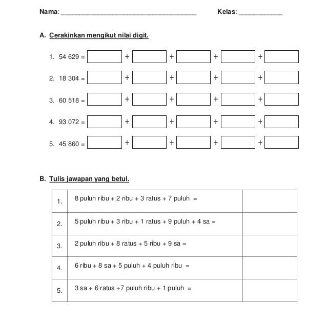 Soalan Matematik Tahun 3 Operasi Tolak - Kuora h