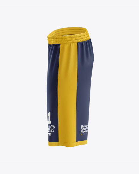 Download Free Men's Basketball Shorts mockup (Side View) (PSD)