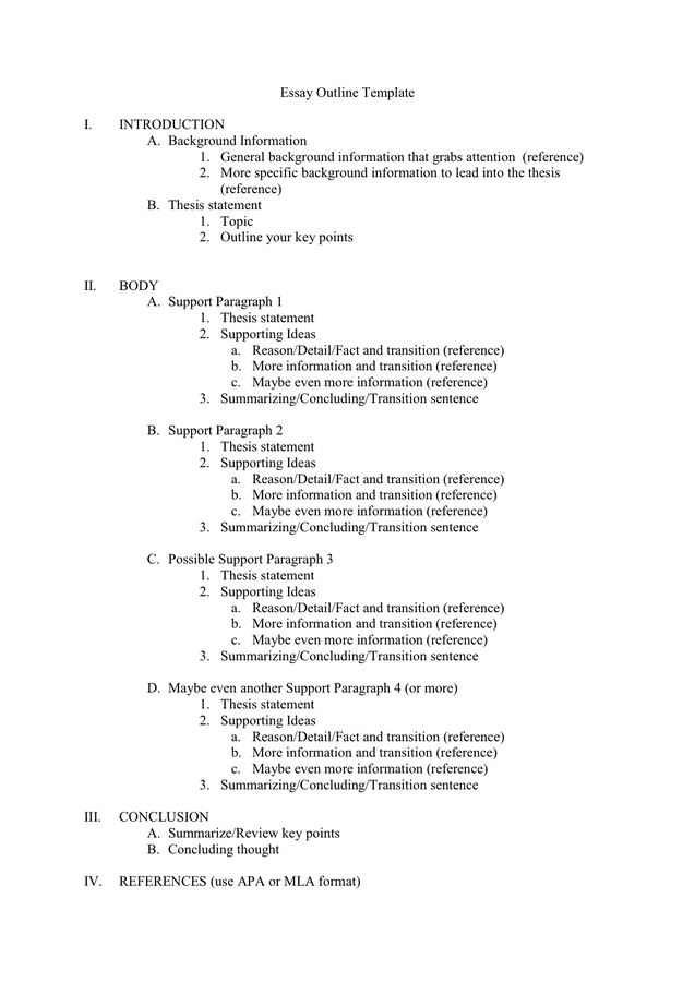 Key Word Outline Example