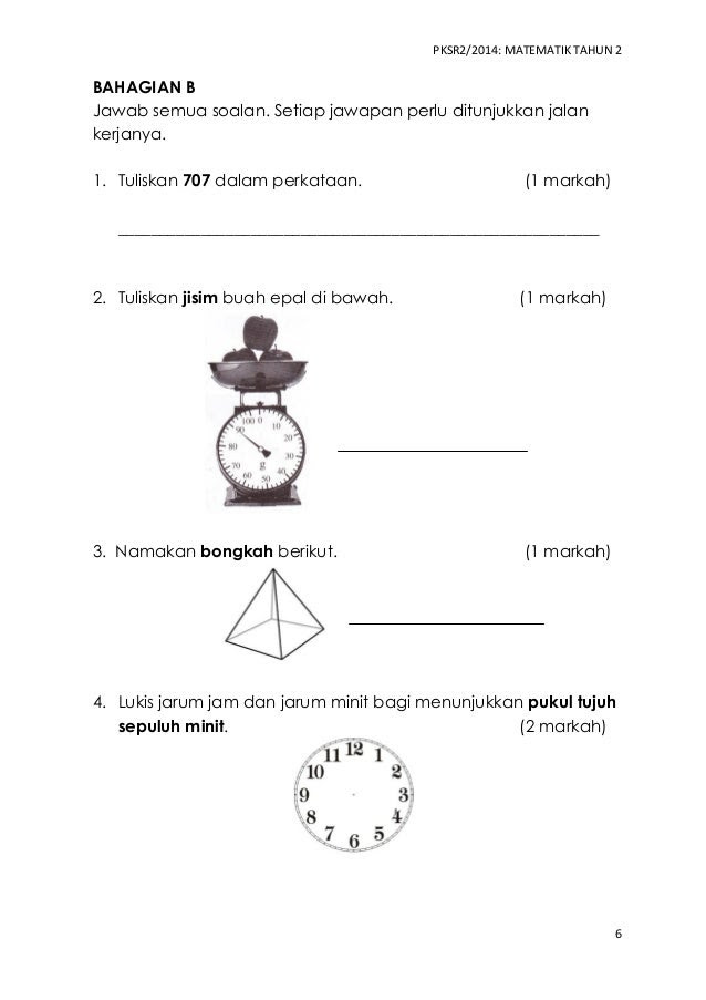 Soalan Matematik Tahun 3 Pksr 2 - Kuora 2