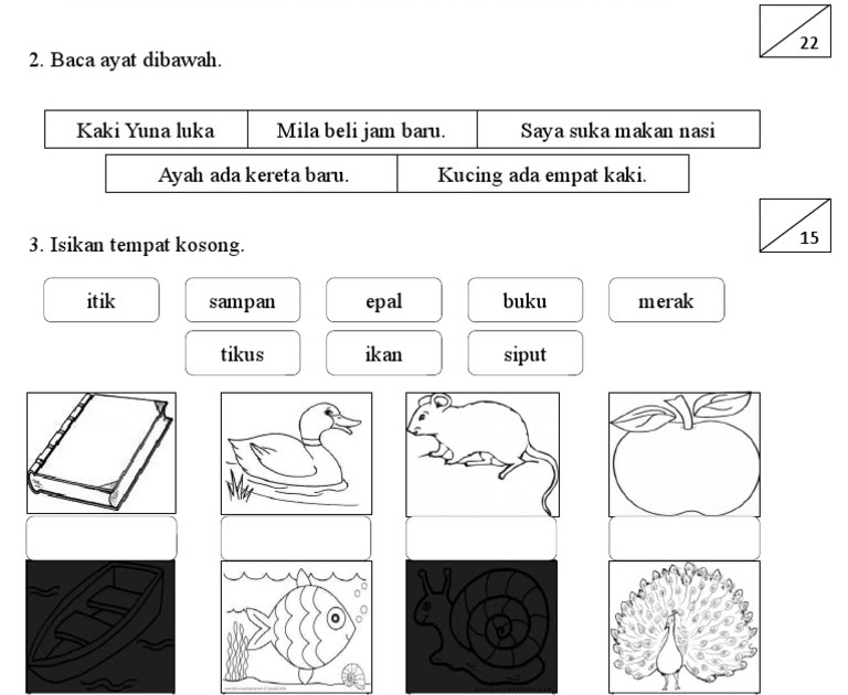 Latihan Sains Prasekolah 6 Tahun