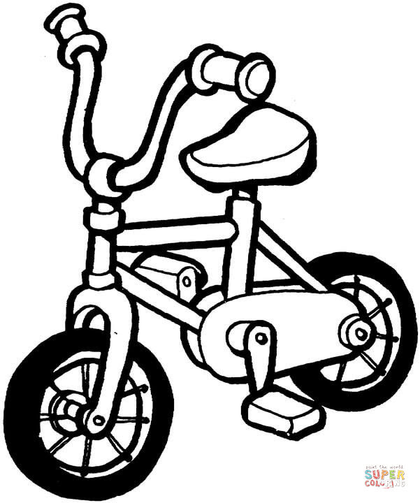 Count the wheels coloring page. Kid S Bike Coloring Page Free Printable Coloring Pages