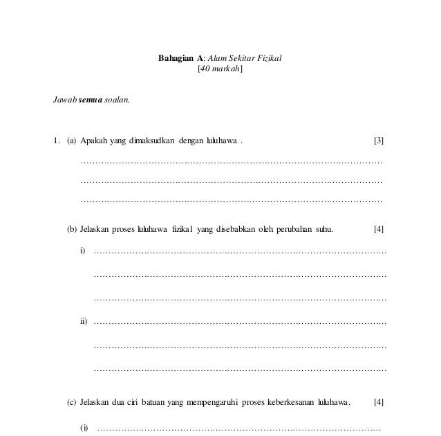 Soalan Geografi Penggal 1 - Nice Info d