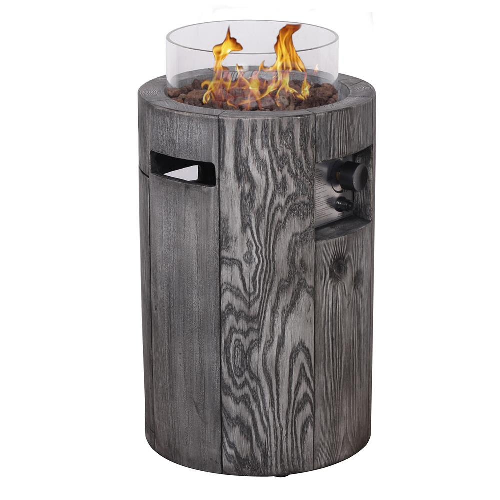 And aesthetics, look for a fire pit model that fits the tank right inside its base or that comes with a matching sidecar in which to house your propane. Foremost Foremost Afterglow 16 In W 30000 Btu Grey Portable Composite Propane Gas Fire Pit In The Gas Fire Pits Department At Lowes Com
