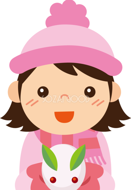 75 イラスト 冬 可愛い 女の子 すべての動物の画像