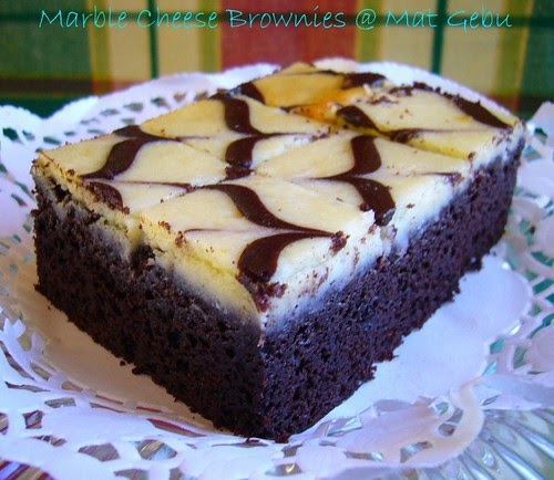 MARBLE CHEESE BROWNIES - Dapur Tanpa Sempadan