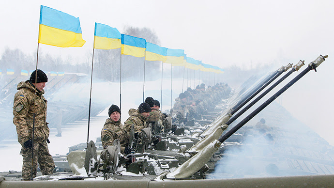 Photo that looks like a bunch of Ukrainian tanks, actually photoshopped.