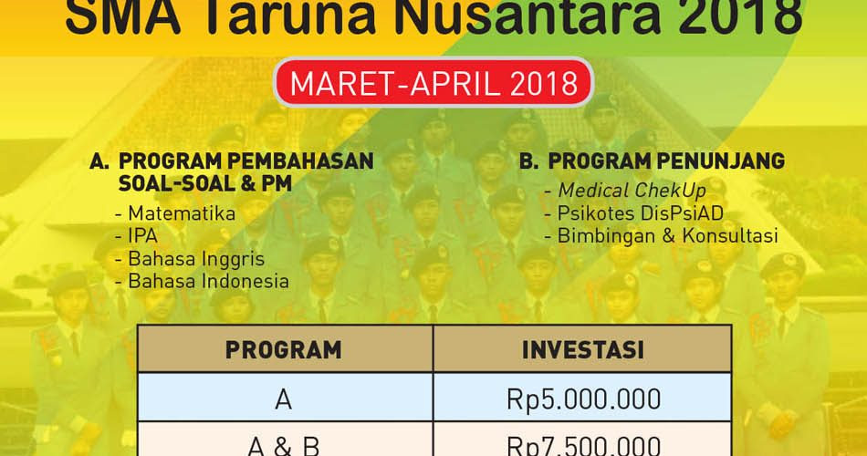 Info Terbaru Biaya Pendidikan Sma Taruna Nusantara Ta 2020